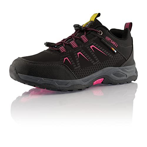 Fusskleidung® Damen Herren Wanderschuhe atmungsaktive Trekkingschuhe Schwarz Pink Grau EU 39 von Fusskleidung