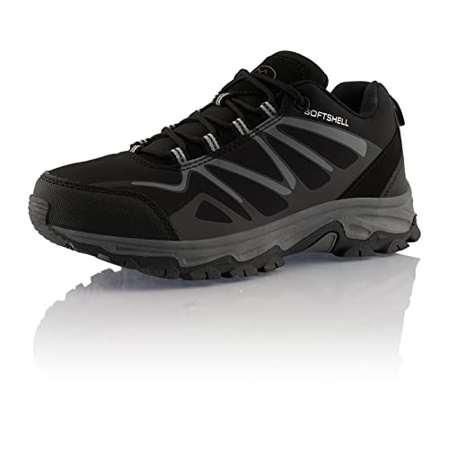 Fusskleidung® Damen Herren Wanderschuhe atmungsaktive Trekkingschuhe Schwarz Schwarz Grau EU 37 von Fusskleidung