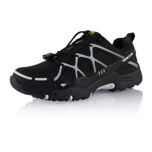 Fusskleidung® Damen Herren Wanderschuhe atmungsaktive Trekkingschuhe Schwarz Weiß EU 39 von Fusskleidung