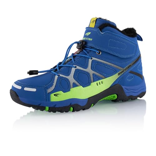 Fusskleidung® Damen Herren Wanderschuhe warm gefütterte Blau Gruen EU 42 von Fusskleidung