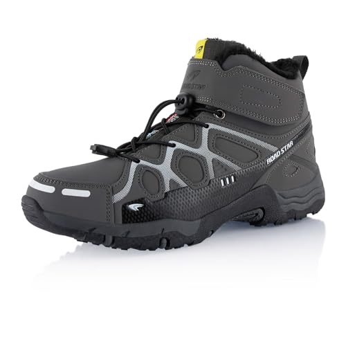 Fusskleidung® Damen Herren Wanderschuhe warm gefütterte Grau Schwarz Weiß EU 38 von Fusskleidung