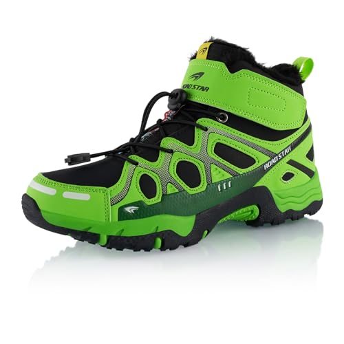 Fusskleidung® Damen Herren Wanderschuhe warm gefütterte Gruen Schwarz EU 46 von Fusskleidung