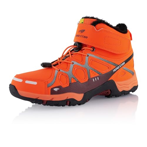 Fusskleidung® Damen Herren Wanderschuhe warm gefütterte Orange Rot EU 39 von Fusskleidung