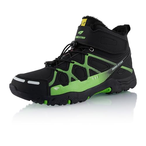 Fusskleidung® Damen Herren Wanderschuhe warm gefütterte Schwarz Gruen EU 36 von Fusskleidung