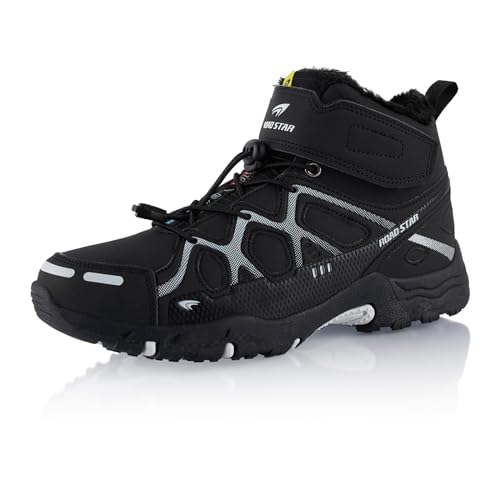 Fusskleidung® Damen Herren Wanderschuhe warm gefütterte Schwarz Weiß Schwarz EU 44 von Fusskleidung