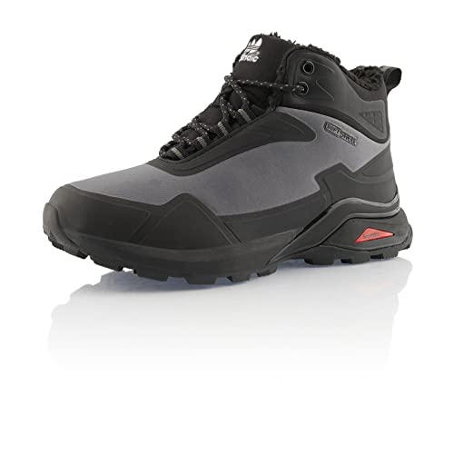 Fusskleidung® Damen Herren Wanderschuhe warm gefütterte Trekkingstiefel Schwarz Dunkelgrau EU 37 von Fusskleidung