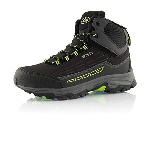 Fusskleidung® Damen Herren Wanderschuhe warm gefütterte Trekkingstiefel Schwarz Grau Grün EU 36 von Fusskleidung