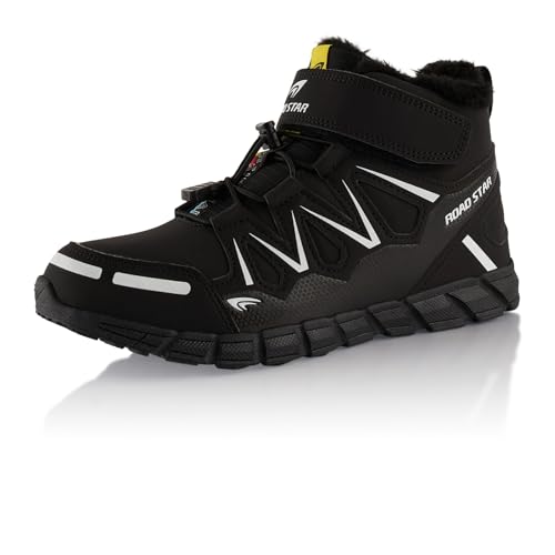 Fusskleidung® Damen Herren Wanderschuhe warm gefütterte Winterstiefel Schwarz Weiß EU 37 von Fusskleidung