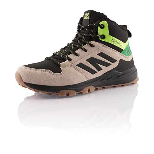 Fusskleidung® Damen Herren Wanderschuhe warm gefütterte Winterstiefel Softshell Beige Schwarz Gruen EU 37 von Fusskleidung