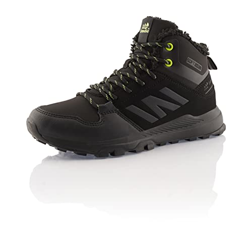 Fusskleidung® Damen Herren Wanderschuhe warm gefütterte Winterstiefel Softshell Schwarz Grün EU 38 von Fusskleidung
