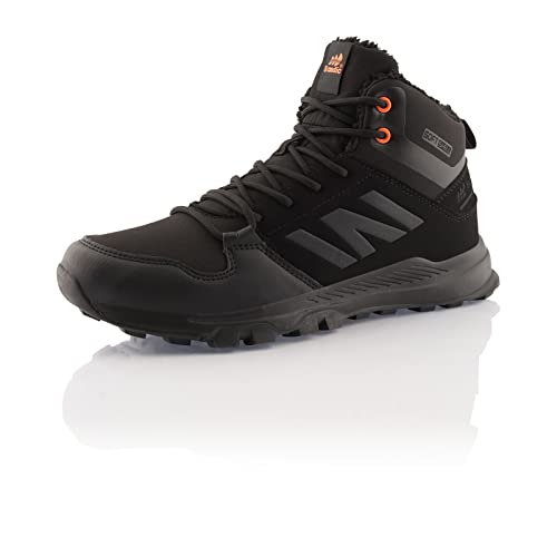 Fusskleidung® Damen Herren Wanderschuhe warm gefütterte Winterstiefel Softshell Schwarz Orange EU 41 von Fusskleidung
