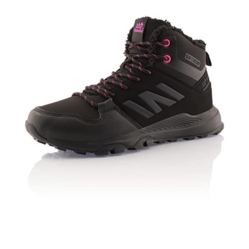 Fusskleidung® Damen Herren Wanderschuhe warm gefütterte Winterstiefel Softshell Schwarz Pink EU 40 von Fusskleidung