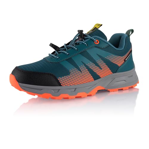 Fusskleidung® Damen Herren Wanderschuhe wasserdichte Trail Running Trekkingschuhe Blau Orange Dunkelblau EU 36 von Fusskleidung