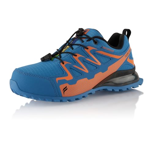 Fusskleidung® Damen Herren Wanderschuhe wasserdichte Trail Running Trekkingschuhe Blau Orange EU 37 von Fusskleidung