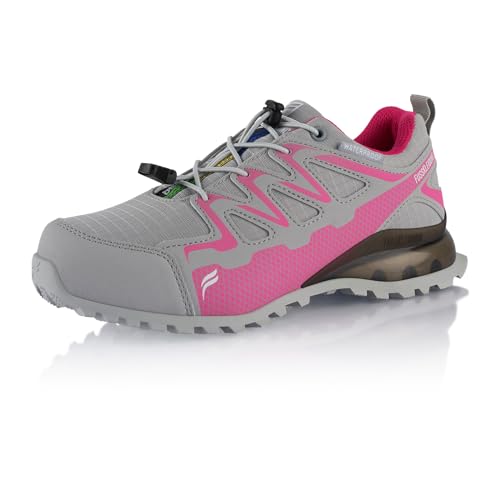 Fusskleidung® Damen Herren Wanderschuhe wasserdichte Trail Running Trekkingschuhe Grau Pink EU 42 von Fusskleidung