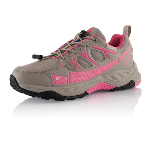 Fusskleidung® Damen Herren Wanderschuhe wasserdichte Trail Running Trekkingschuhe Grau Pink Grau EU 41 von Fusskleidung