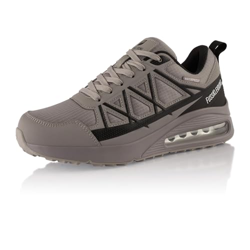 Fusskleidung® Damen Herren Wanderschuhe wasserdichte Trail Running Trekkingschuhe Grau Schwarz EU 39 von Fusskleidung