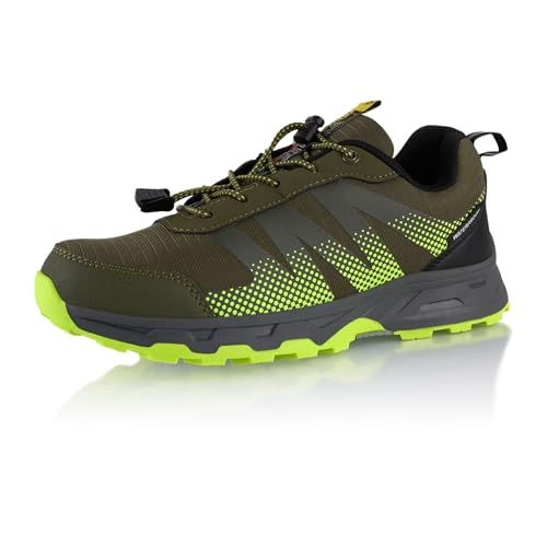 Fusskleidung® Damen Herren Wanderschuhe wasserdichte Trail Running Trekkingschuhe Grün EU 44 von Fusskleidung
