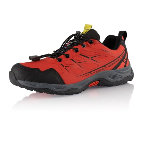 Fusskleidung® Damen Herren Wanderschuhe wasserdichte Trail Running Trekkingschuhe Orange Schwarz Grau EU 38 von Fusskleidung