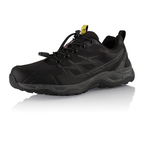 Fusskleidung® Damen Herren Wanderschuhe wasserdichte Trail Running Trekkingschuhe Schwarz Grau EU 39 von Fusskleidung