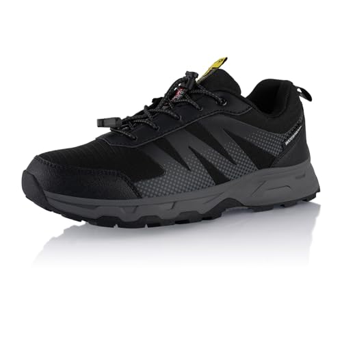 Fusskleidung® Damen Herren Wanderschuhe wasserdichte Trail Running Trekkingschuhe Schwarz Grau EU 41 von Fusskleidung