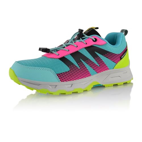 Fusskleidung® Damen Herren Wanderschuhe wasserdichte Trail Running Trekkingschuhe Türkis Pink EU 41 von Fusskleidung
