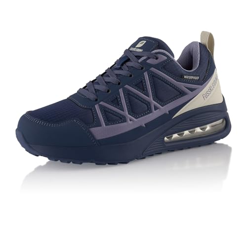 Fusskleidung® Damen Herren Wanderschuhe wasserdichte Trail Running Trekkingschuhe Blau Grau EU 41 von Fusskleidung