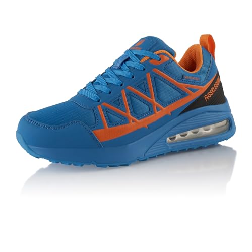 Fusskleidung® Damen Herren Wanderschuhe wasserdichte Trail Running Trekkingschuhe Blau Orange EU 38 von Fusskleidung