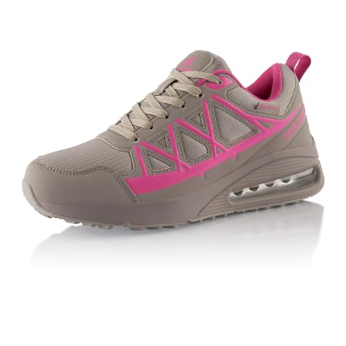 Fusskleidung® Damen Herren Wanderschuhe wasserdichte Trail Running Trekkingschuhe Grau Pink EU 40 von Fusskleidung