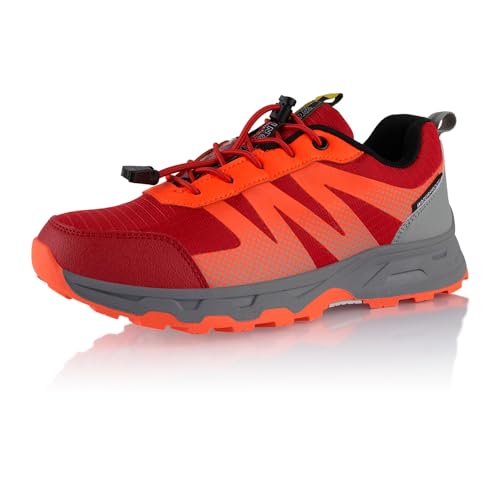 Fusskleidung® Damen Herren Wanderschuhe wasserdichte Trail Running Trekkingschuhe Rot Orange EU 45 von Fusskleidung