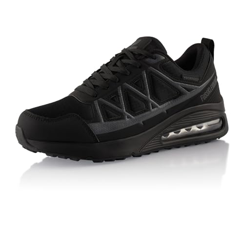 Fusskleidung® Damen Herren Wanderschuhe wasserdichte Trail Running Trekkingschuhe Schwarz Dunkelgrau EU 40 von Fusskleidung