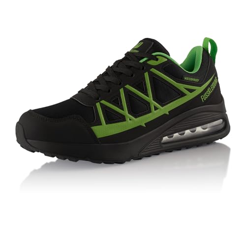 Fusskleidung® Damen Herren Wanderschuhe wasserdichte Trail Running Trekkingschuhe Schwarz Gruen EU 41 von Fusskleidung