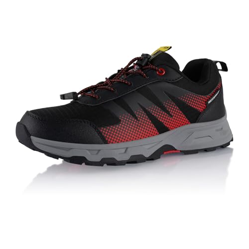 Fusskleidung® Damen Herren Wanderschuhe wasserdichte Trail Running Trekkingschuhe Schwarz Rot EU 37 von Fusskleidung