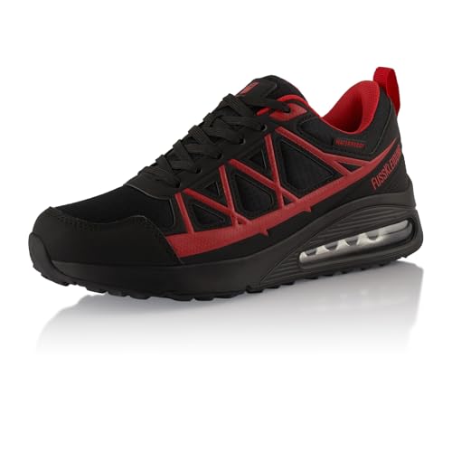 Fusskleidung® Damen Herren Wanderschuhe wasserdichte Trail Running Trekkingschuhe Schwarz Rot EU 41 von Fusskleidung