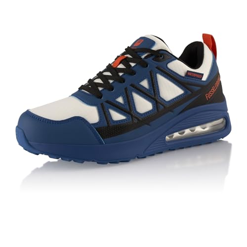 Fusskleidung® Damen Herren Wanderschuhe wasserdichte Trail Running Trekkingschuhe Weiß Blau EU 42 von Fusskleidung