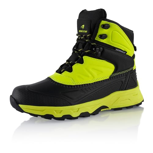 Fusskleidung® Damen Herren wasserdichte Stiefel warme Winterschuhe Grün Schwarz 42 von Fusskleidung