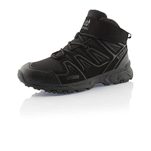 Fusskleidung® Damen Herren Winterstiefel warm gefütterte Wanderschuhe Softshell Schwarz EU 36 von Fusskleidung