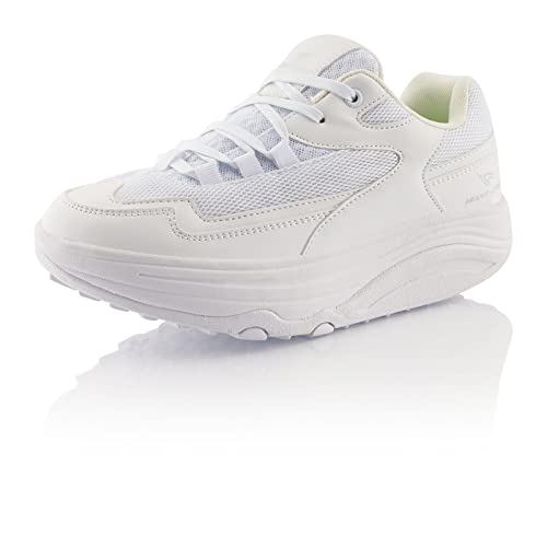 Fusskleidung® Damen Sneaker Abrollsohle Sportschuhe leichte Gesundheitsschuhe Weiss EU 36 von Fusskleidung