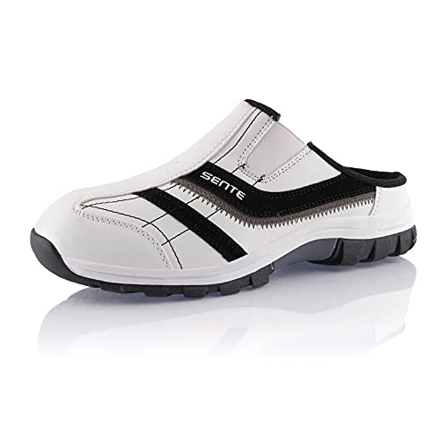 Fusskleidung® Herren Hausschuhe atmungsaktive Clogs leichte Pantoffeln Weiß Schwarz EU 45 von Fusskleidung