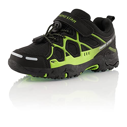 Fusskleidung® Mädchen Wanderschuhe Kinder Trekkingschuhe Schwarz Grün EU 25 von Fusskleidung