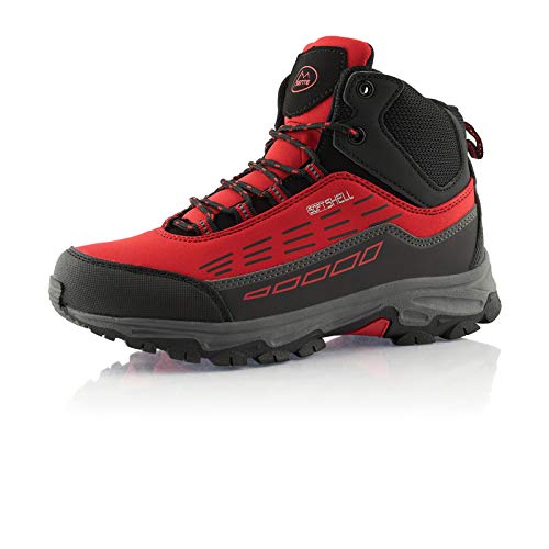 Fusskleidung® Damen Herren Wanderschuhe Wasserabweisende Winterstiefel Dunkelrot Schwarz EU 37 von Fusskleidung