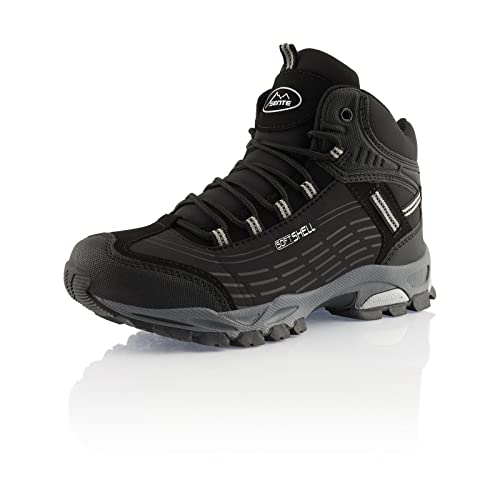 Fusskleidung® Damen Herren Wanderschuhe Wasserabweisende Winterstiefel Schwarz Grau Grau EU 36 von Fusskleidung
