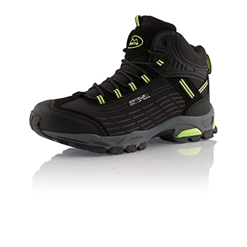 Fusskleidung® Damen Herren Wanderschuhe Wasserabweisende Winterstiefel Schwarz Grün EU 36 von Fusskleidung