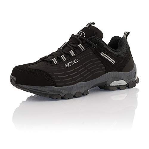 Fusskleidung® Damen Herren Wanderschuhe Wasserabweisende Trekkingschuhe Grau Schwarz EU 37 von Fusskleidung