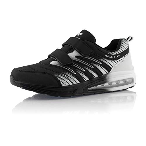 Fusskleidung® Damen Herren Laufschuhe Dämpfung Sportschuhe leichte Turnschuhe Schwarz Weiß Weiß EU 36 von Fusskleidung