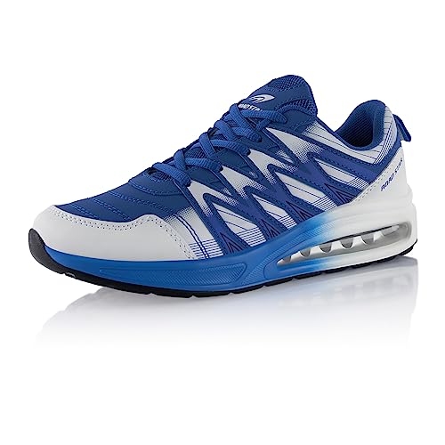 Fusskleidung® Damen Herren Sportschuhe Dämpfung Sneaker leichte Laufschuhe Blau Weiß EU 36 von Fusskleidung