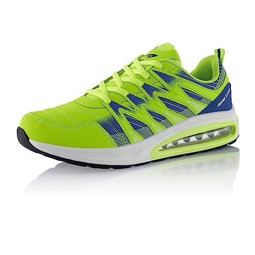 Fusskleidung® Damen Herren Sportschuhe Dämpfung Sneaker leichte Laufschuhe Grün Blau EU 36 von Fusskleidung