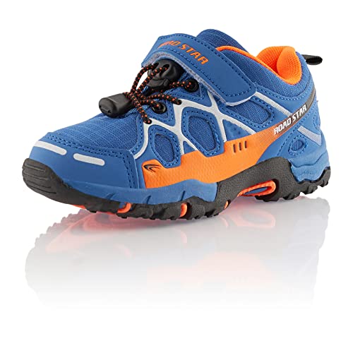 Fusskleidung® Mädchen Wanderschuhe Kinder Trekkingschuhe Blau Orange Weiß EU 25 von Fusskleidung