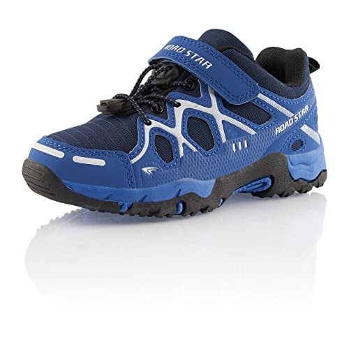 Fusskleidung® Mädchen Wanderschuhe Kinder Trekkingschuhe Blau Weiß EU 25 von Fusskleidung