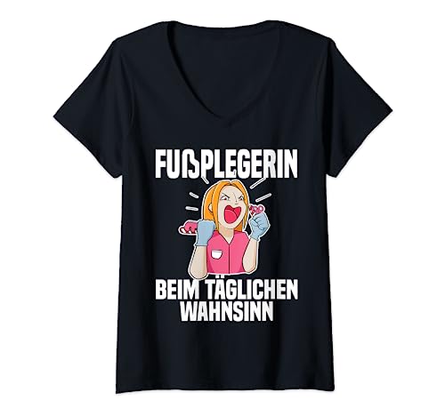 Damen Fußpflege Fußpflegerin Podologie Kosmetikerin Kosmetik T-Shirt mit V-Ausschnitt Damen Fußpflege Fußpflegerin Podologie Kosmetikerin Kosmetik T-Shirt mit V-Ausschnitt von Fußpflege Nagelstudio Pediküre Nagelstudio